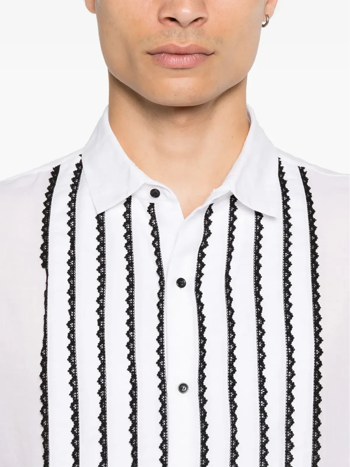 Saint Laurent コントラストレースディテールシャツ - 画像5