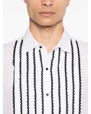 Saint Laurent コントラストレースディテールシャツ - サムネイル5