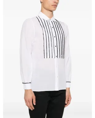 Saint Laurent コントラストレースディテールシャツ - サムネイル3