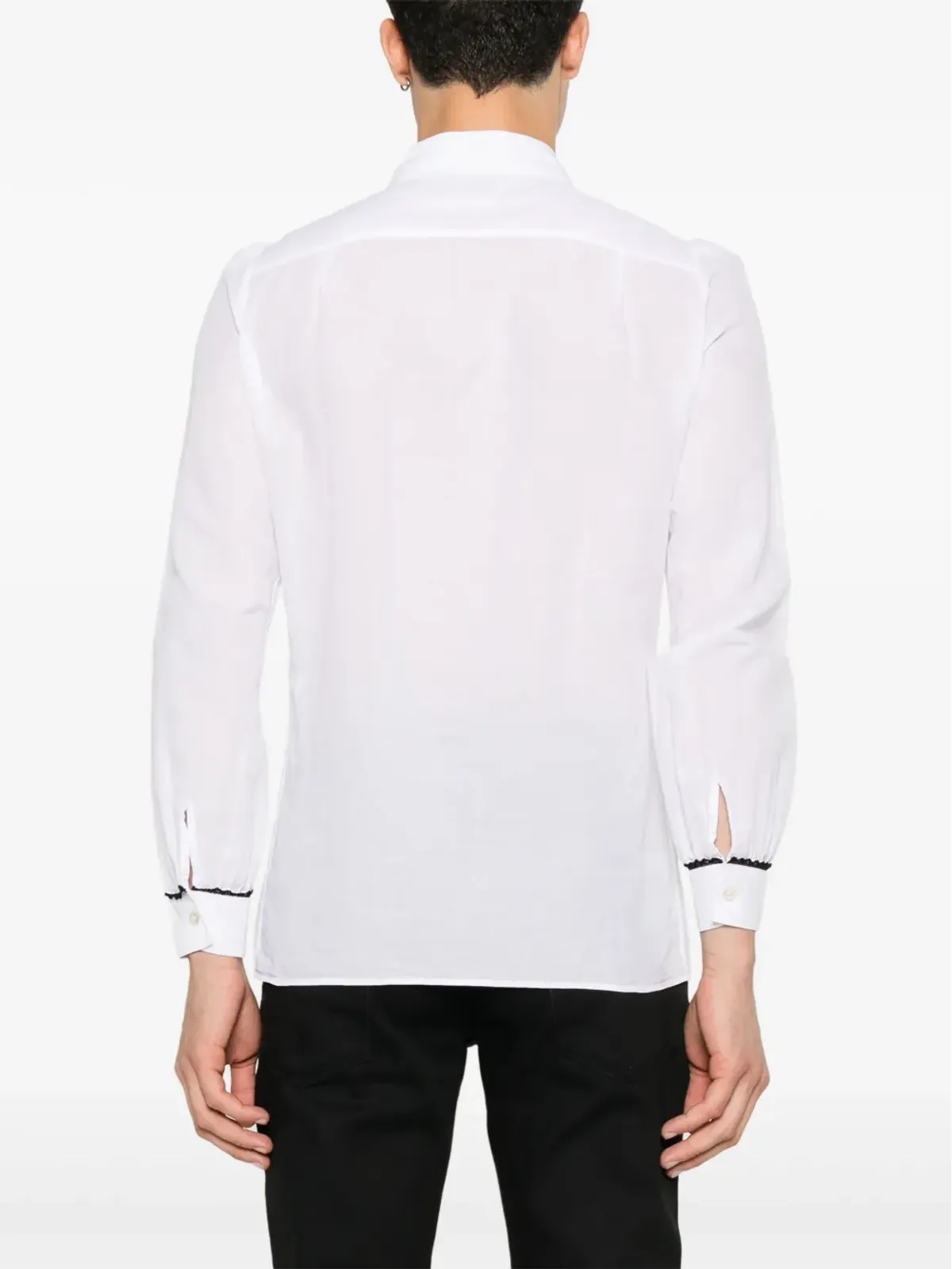 Saint Laurent コントラストレースディテールシャツ - 画像4