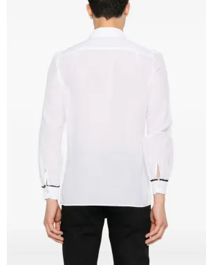 Saint Laurent コントラストレースディテールシャツ - サムネイル4