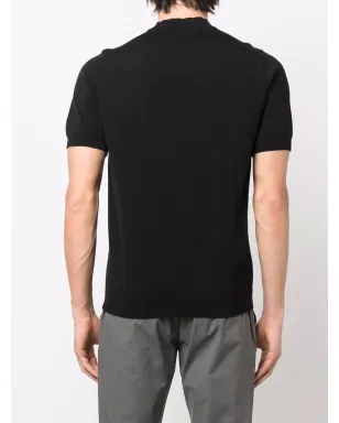 Drumohr ファインニット・モックネックTシャツ ブラック - サムネイル4