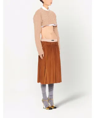 Miu Miu カシミヤ ケーブルニット クロップドジャンパー - サムネイル3