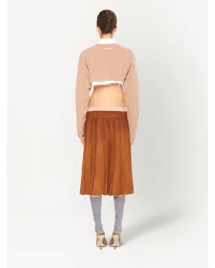 Miu Miu カシミヤ ケーブルニット クロップドジャンパー - サムネイル4