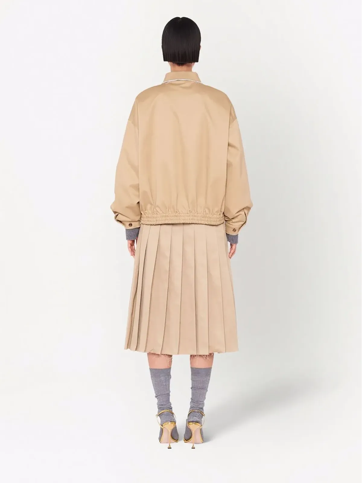 Miu Miu オーバーサイズ コットン ブルゾンジャケット - 画像4