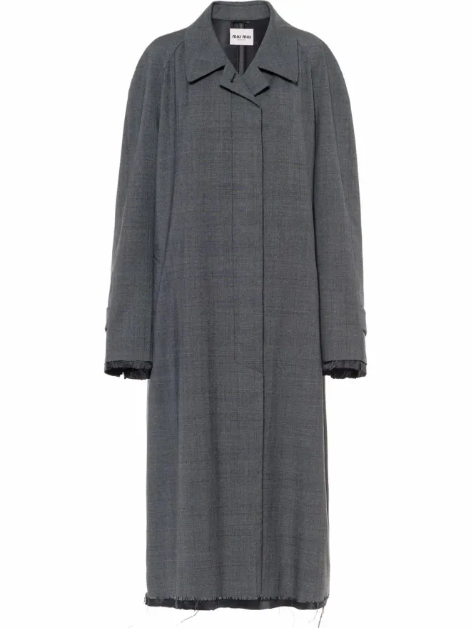 Miu Miu Miu Miu プリンス・オブ・ウェールズ・チェック ウールコート グレーの商品画像