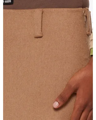 Miu Miu camel-hair pencil skirt - Brown - サムネイル5