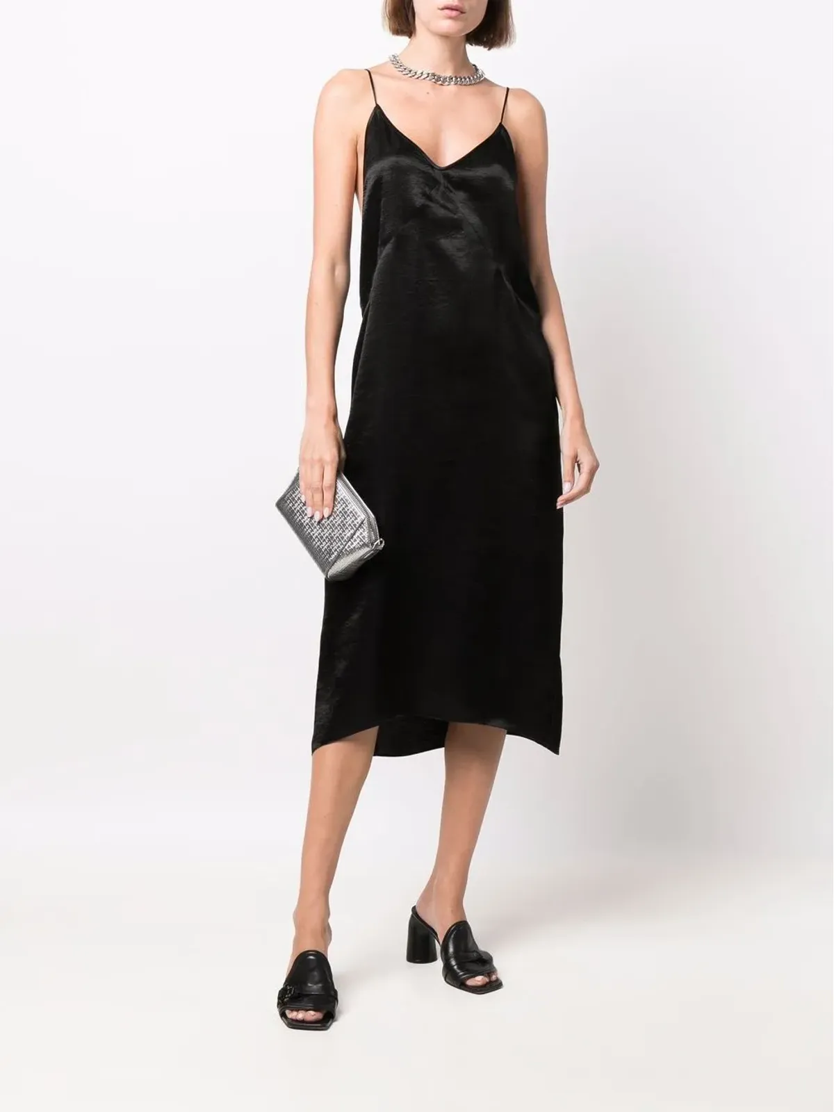 DSQUARED2 satin-finish midi dress - Black - 画像2