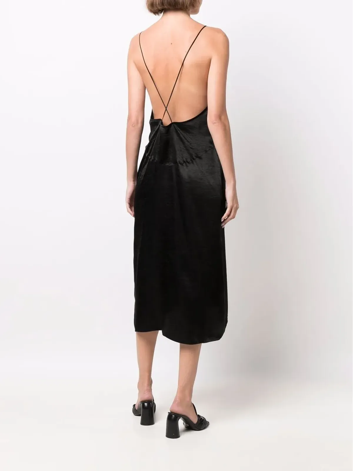 DSQUARED2 satin-finish midi dress - Black - 画像4