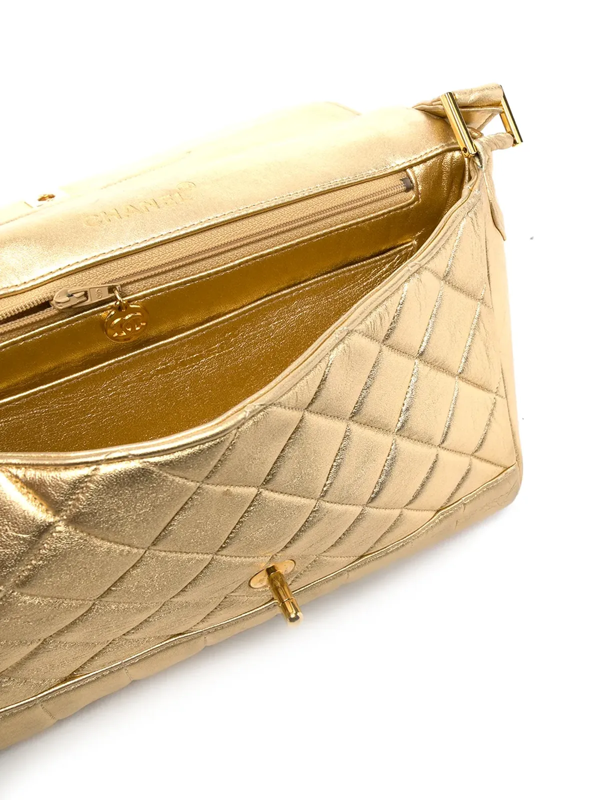 CHANEL Pre-Owned 1989-1991 キルテッドショルダーバッグ - ゴールド - 画像5