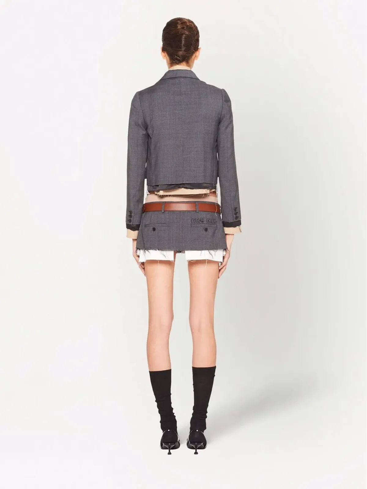 Miu Miu プリンスオブウェールズチェック柄 シングルブレスト ブレザー - 画像4