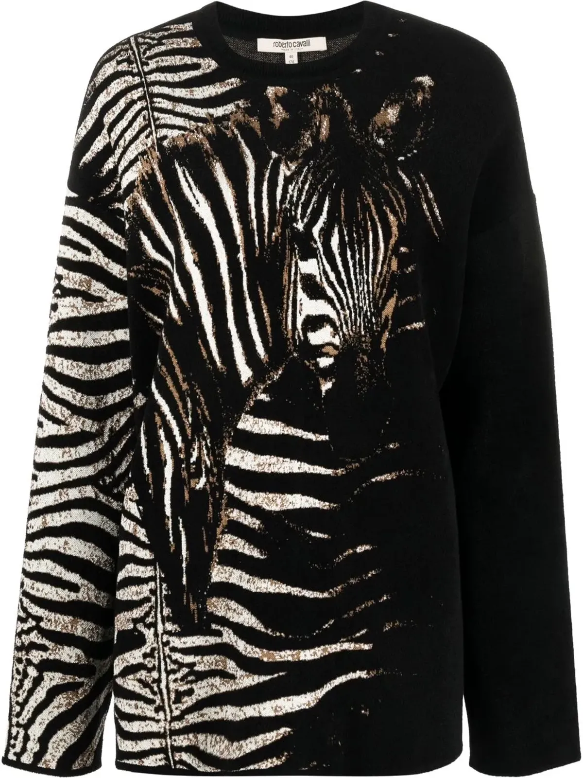 Roberto Cavalli ゼブラ柄ニットセーター - 画像1