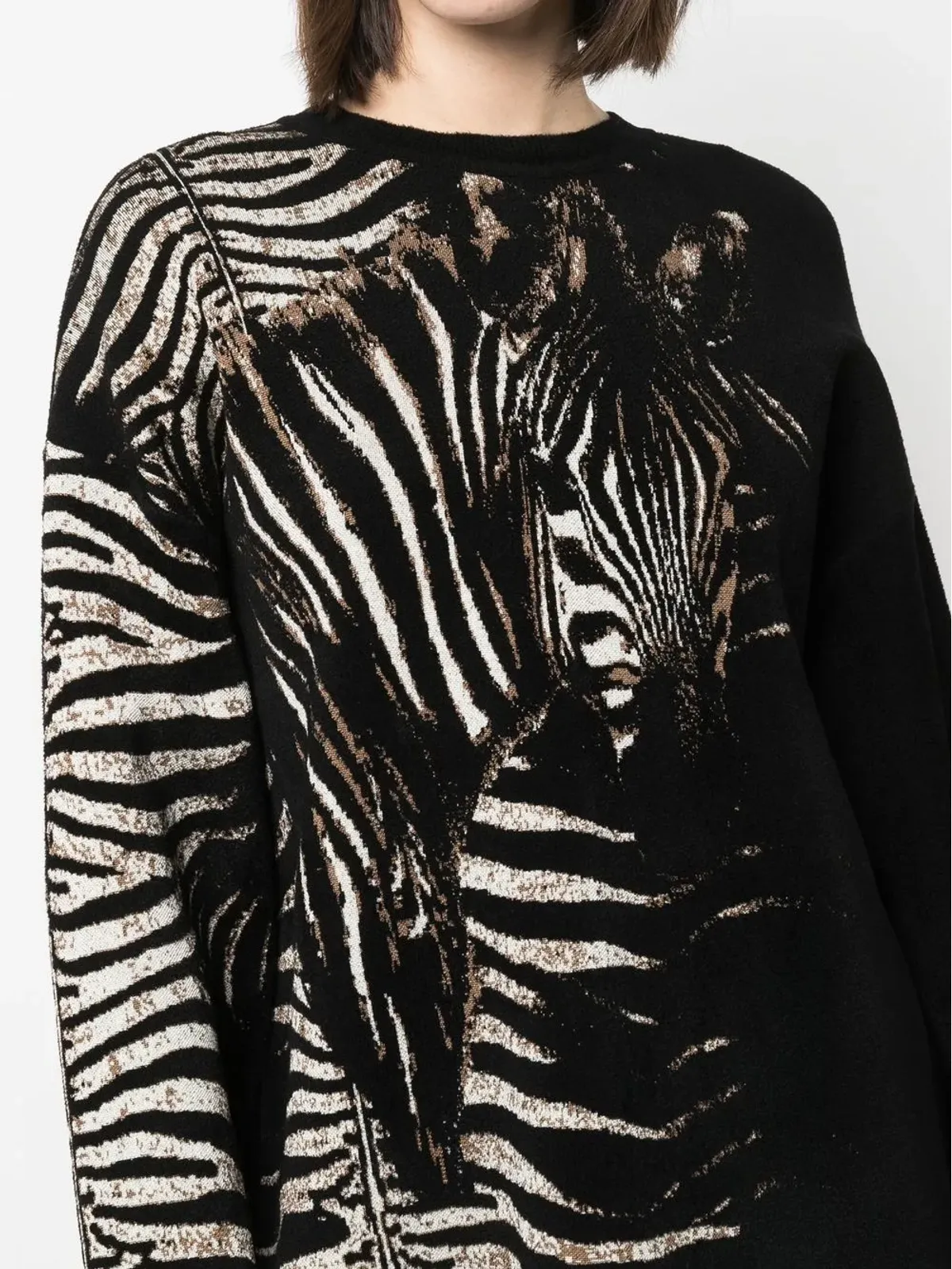 Roberto Cavalli ゼブラ柄ニットセーター - 画像5