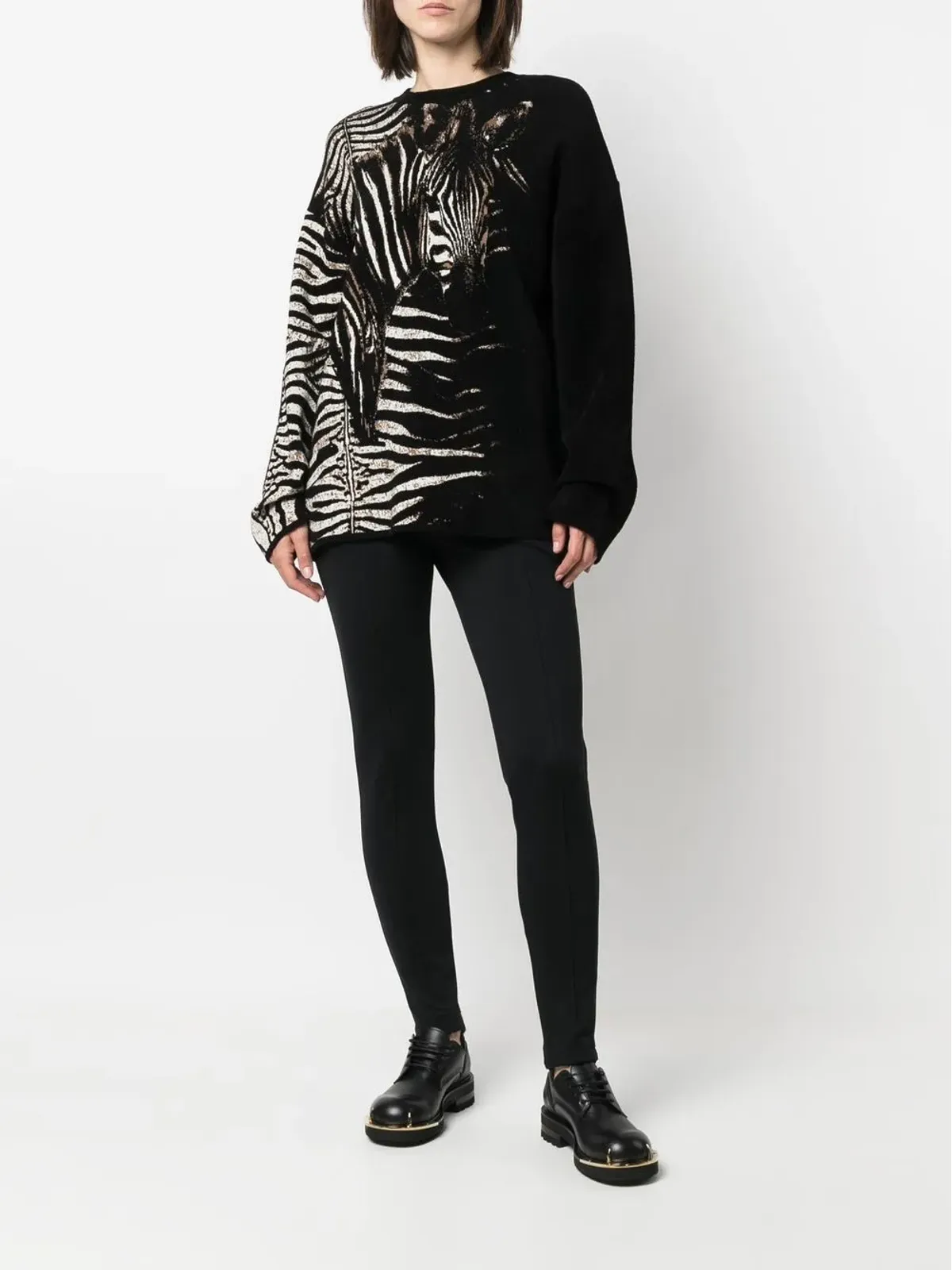 Roberto Cavalli ゼブラ柄ニットセーター - 画像2