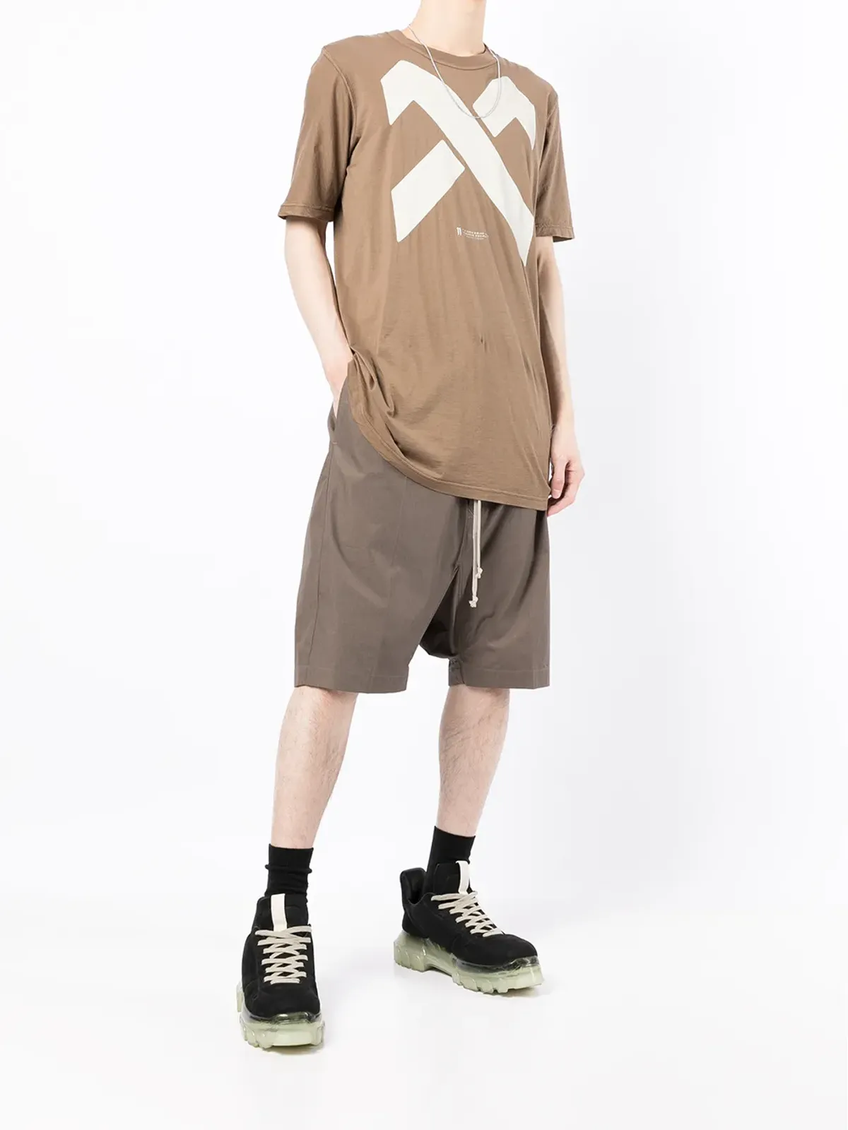 Boris Bidjan Saberi ロゴプリントTシャツ - ブラウン - 画像2