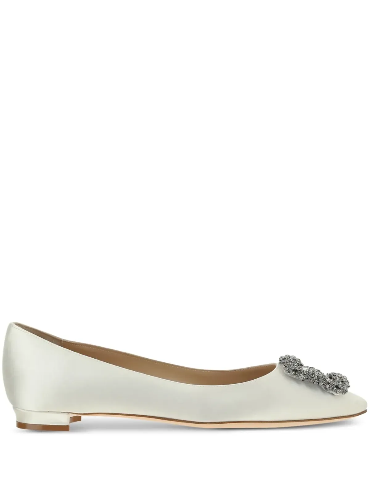 Manolo Blahnik Hangisi サテン バレリーナシューズ - 画像1