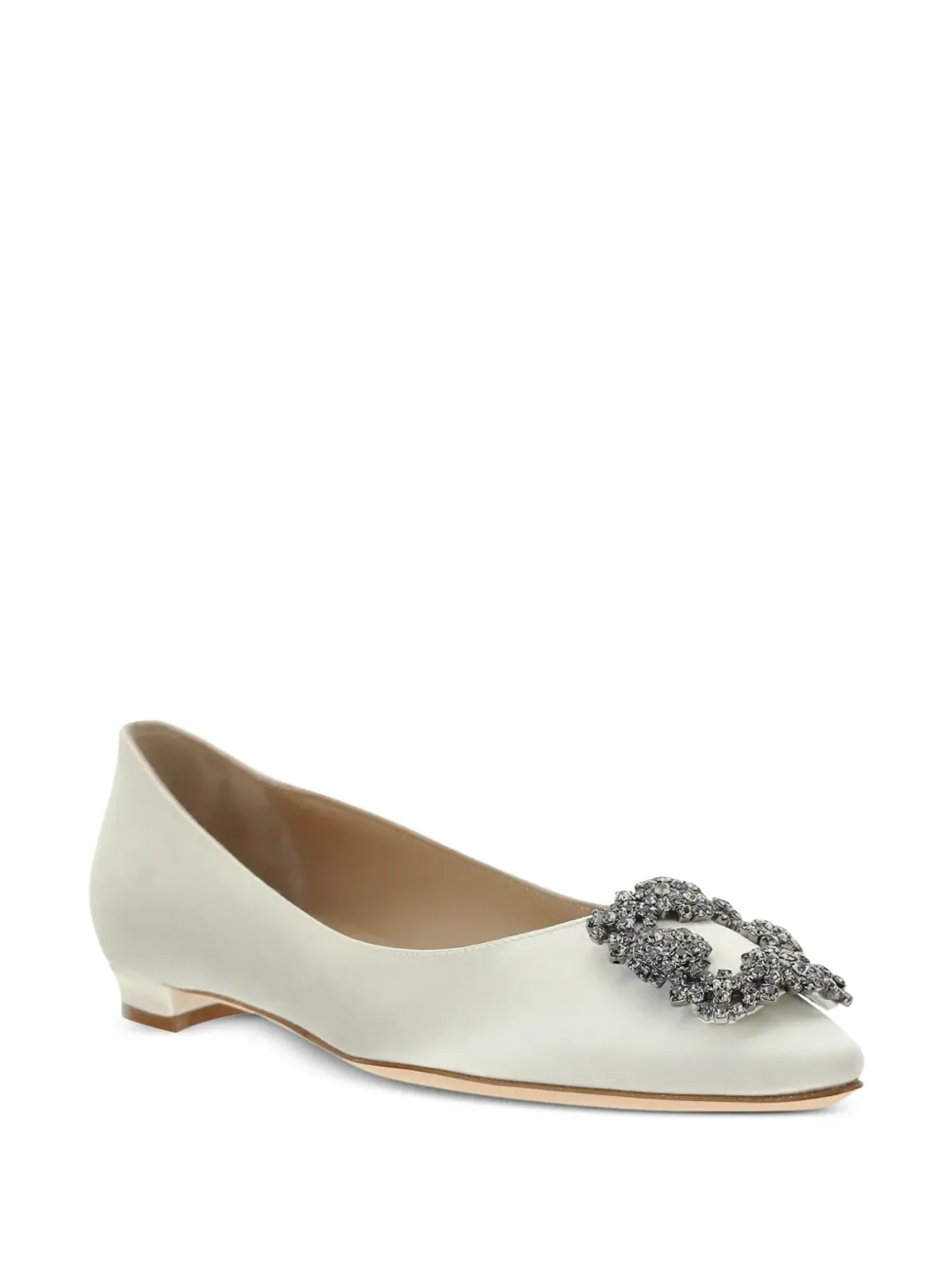 Manolo Blahnik Hangisi サテン バレリーナシューズ - 画像2