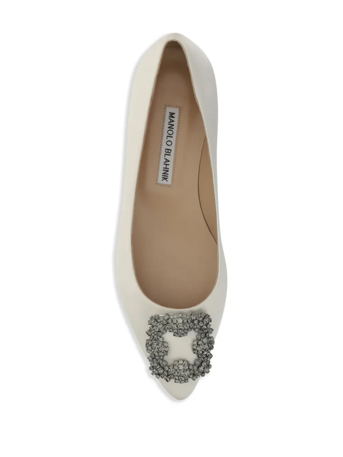 Manolo Blahnik Hangisi サテン バレリーナシューズ - 画像4