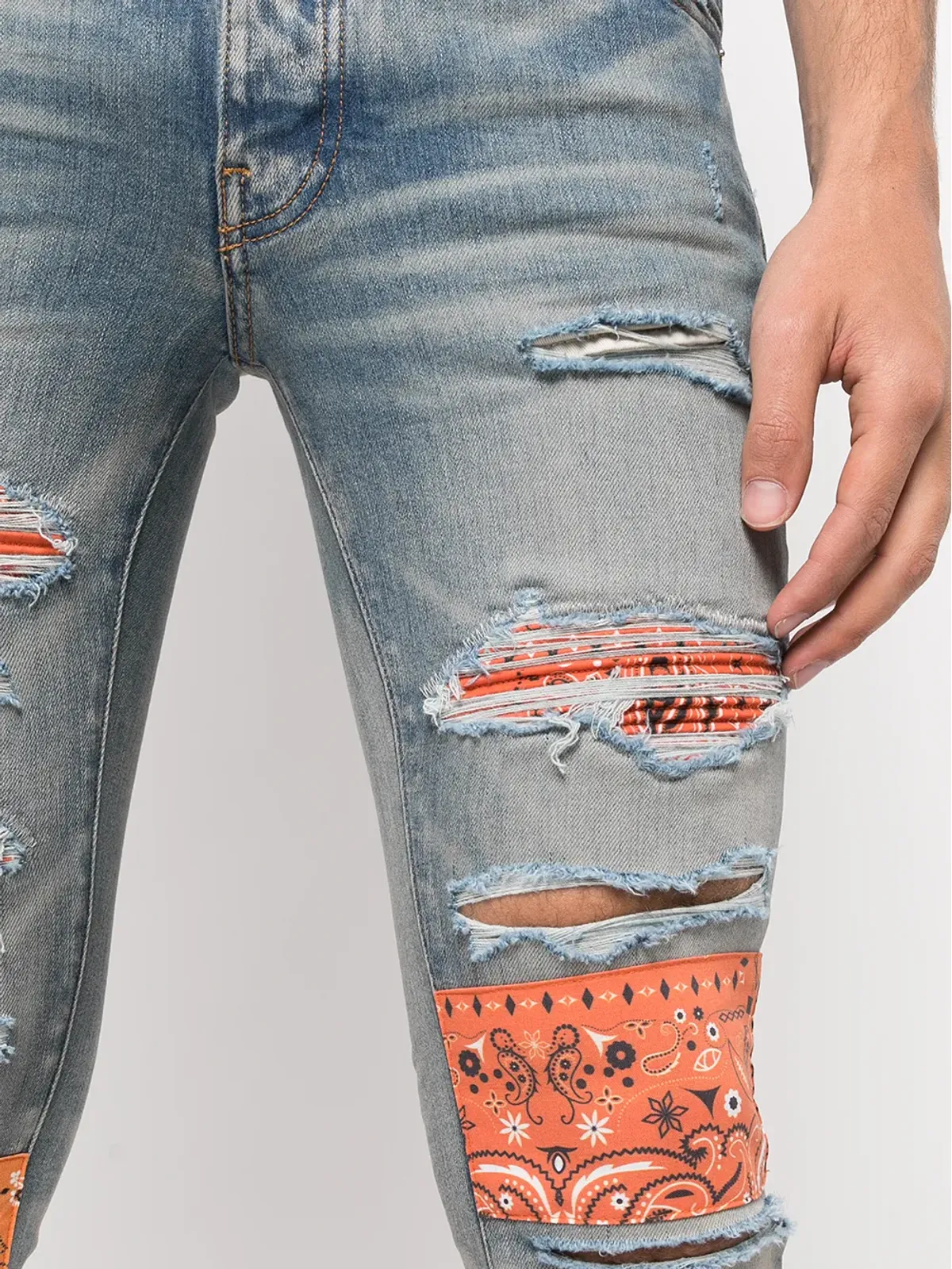 AMIRI Bandana Artpatch スキニージーンズ - Blue - 画像5