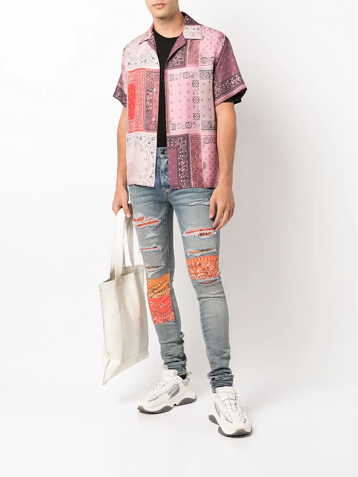 AMIRI Bandana Artpatch スキニージーンズ - Blue - 画像2