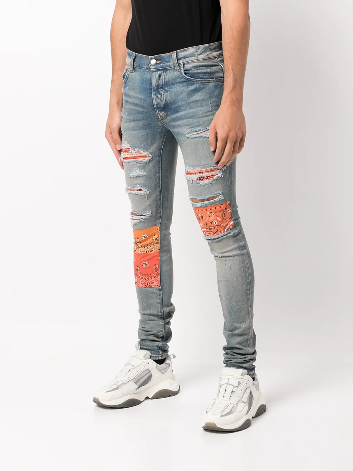 AMIRI Bandana Artpatch スキニージーンズ - Blue - 画像3