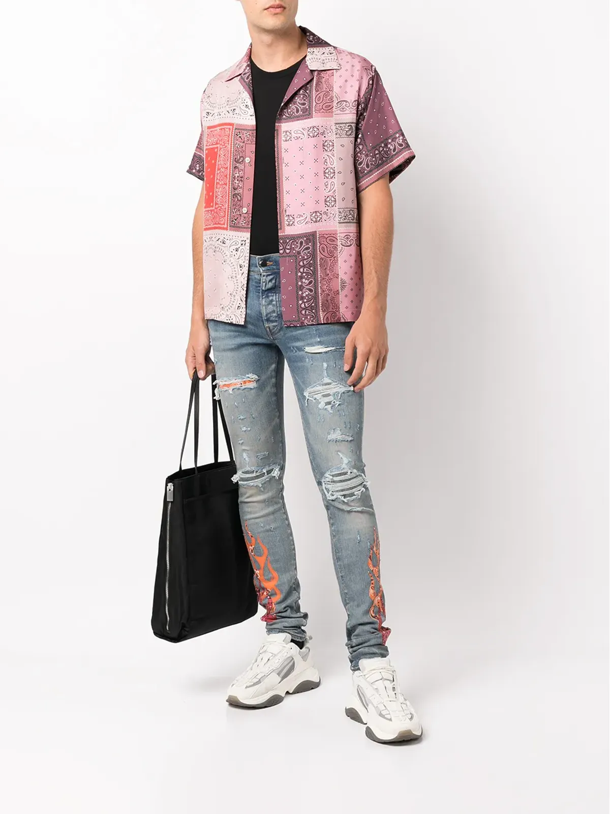 AMIRI ペイズリープリント ダメージ加工 スキニージーンズ - 画像2