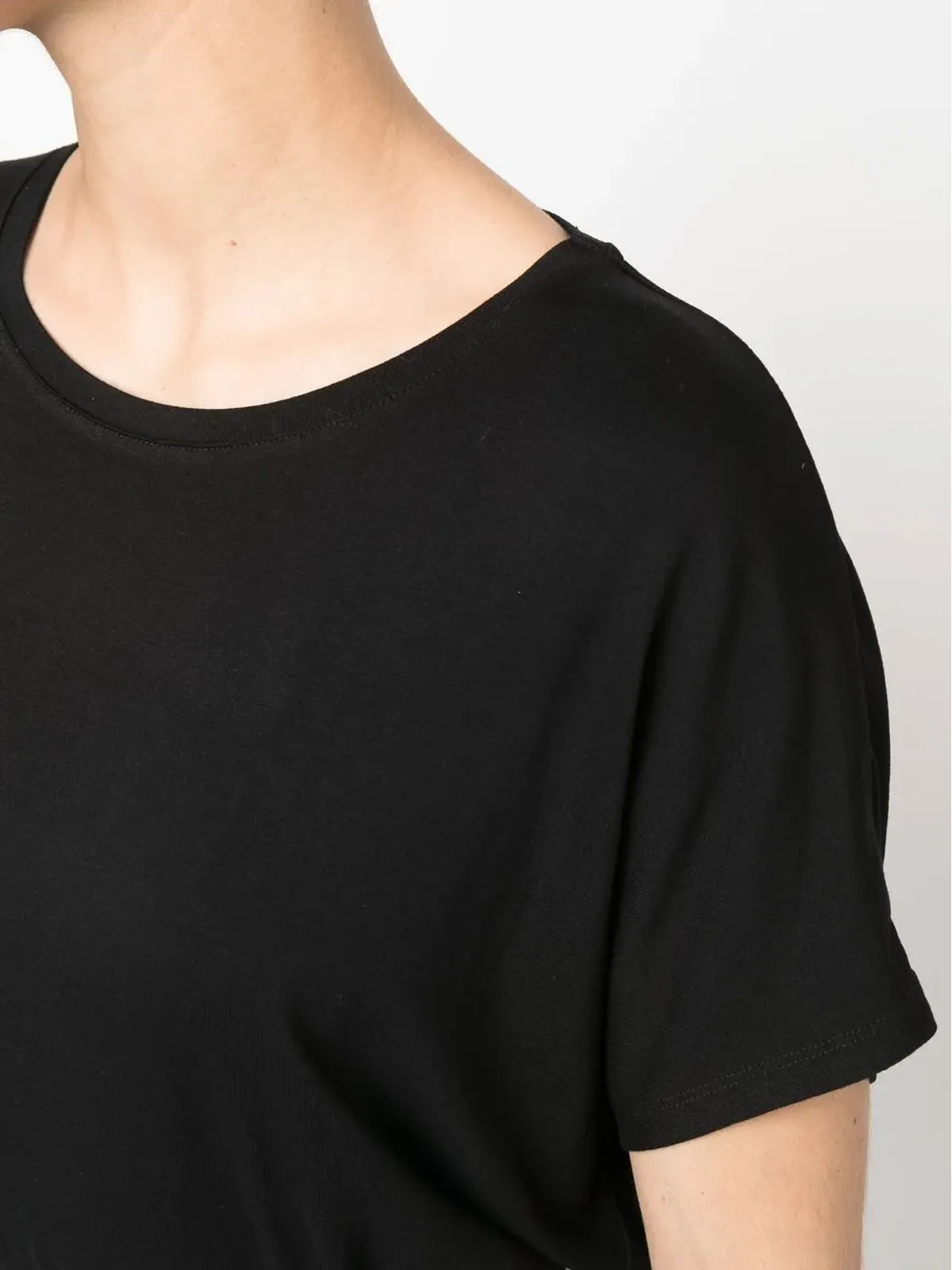 Majestic Filatures ラウンドネック・ストレッチジャージーTシャツ ブラック - 画像4