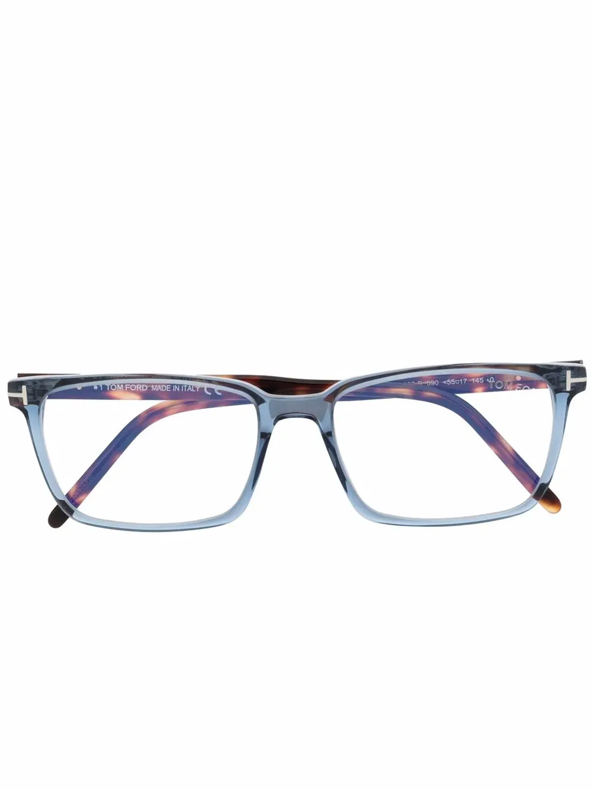TOM FORD Eyewear 長方形メガネ ブルー - 画像1