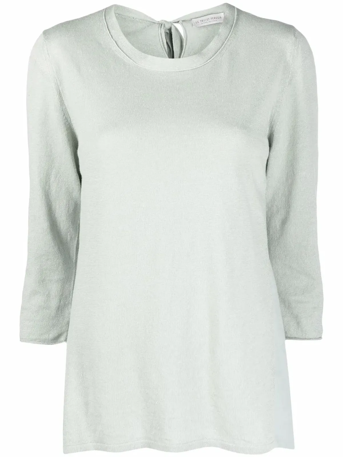 Le Tricot Perugia ラウンドネック長袖Tシャツ グリーン - 画像1