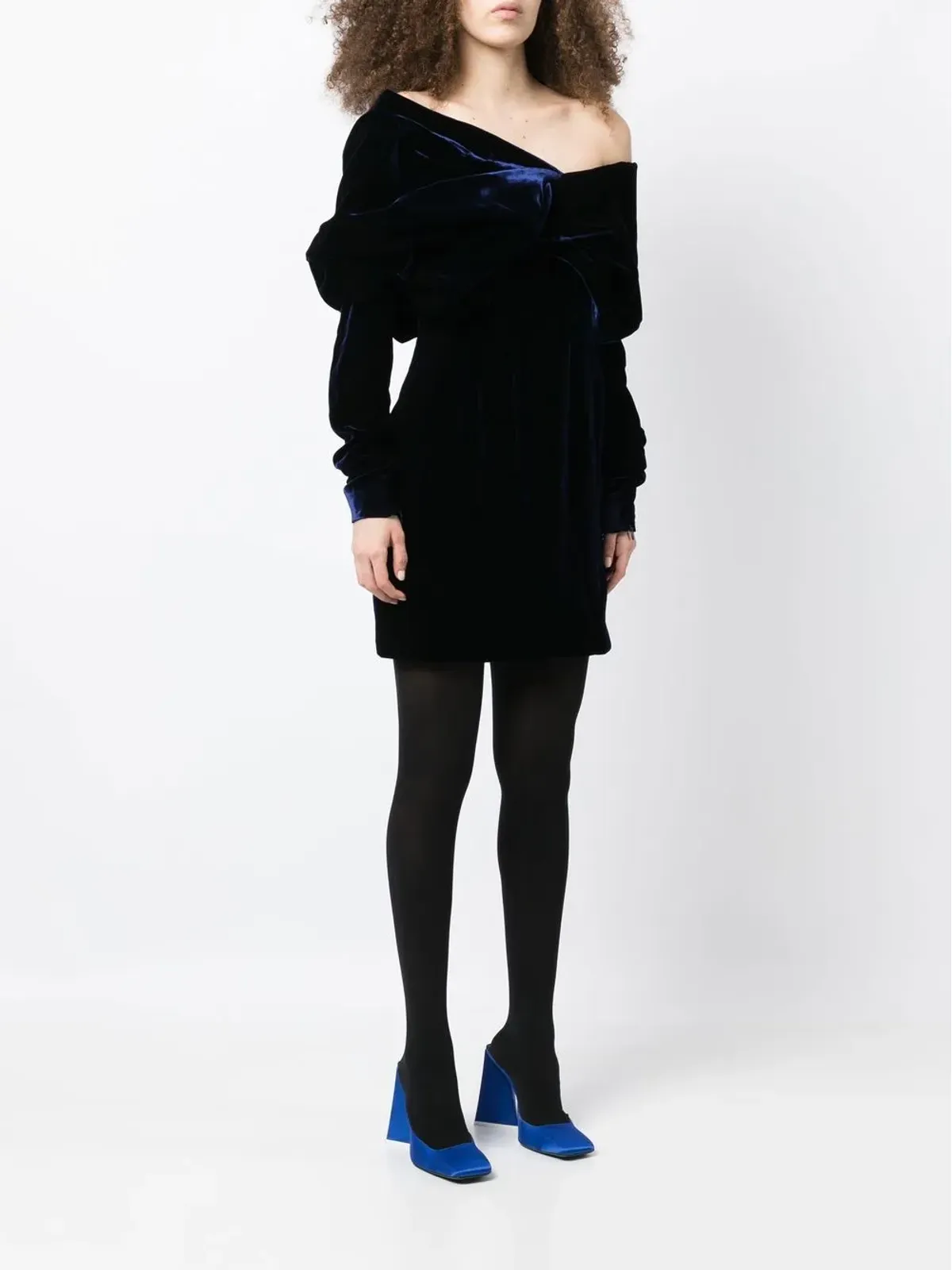 TOM FORD ギャザー入りベロア ミニドレス - 画像3