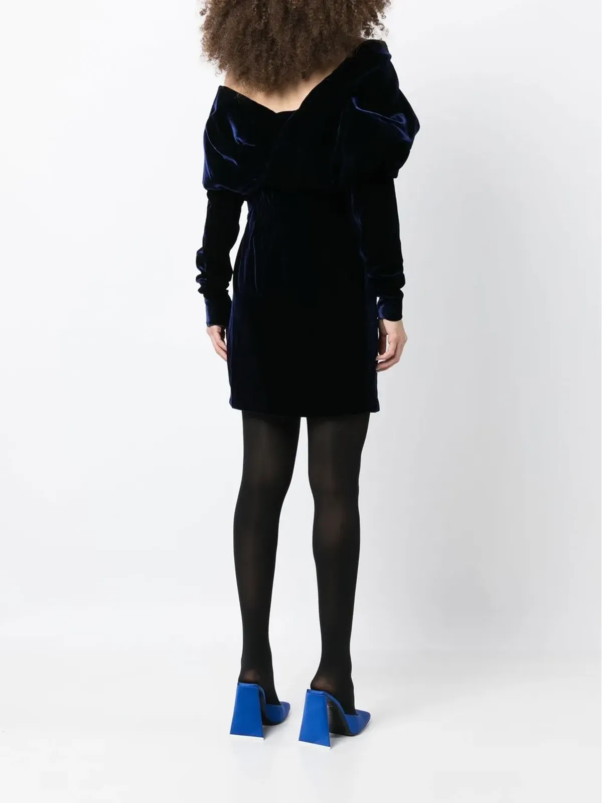 TOM FORD ギャザー入りベロア ミニドレス - 画像4