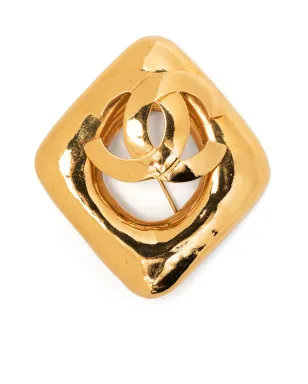 CHANEL Pre-Owned 1997 CC rhombus brooch - ゴールド - サムネイル1