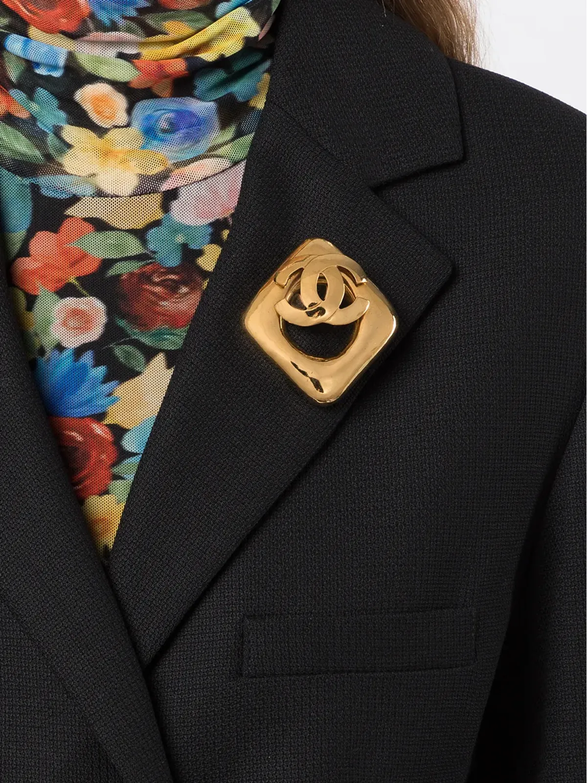 CHANEL Pre-Owned 1997 CC rhombus brooch - ゴールド - 画像2