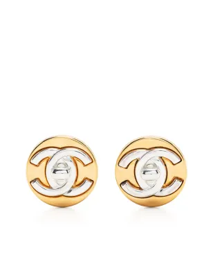 CHANEL Pre-Owned 1997 CC Turn-lock clip-on earrings - Gold - サムネイル1