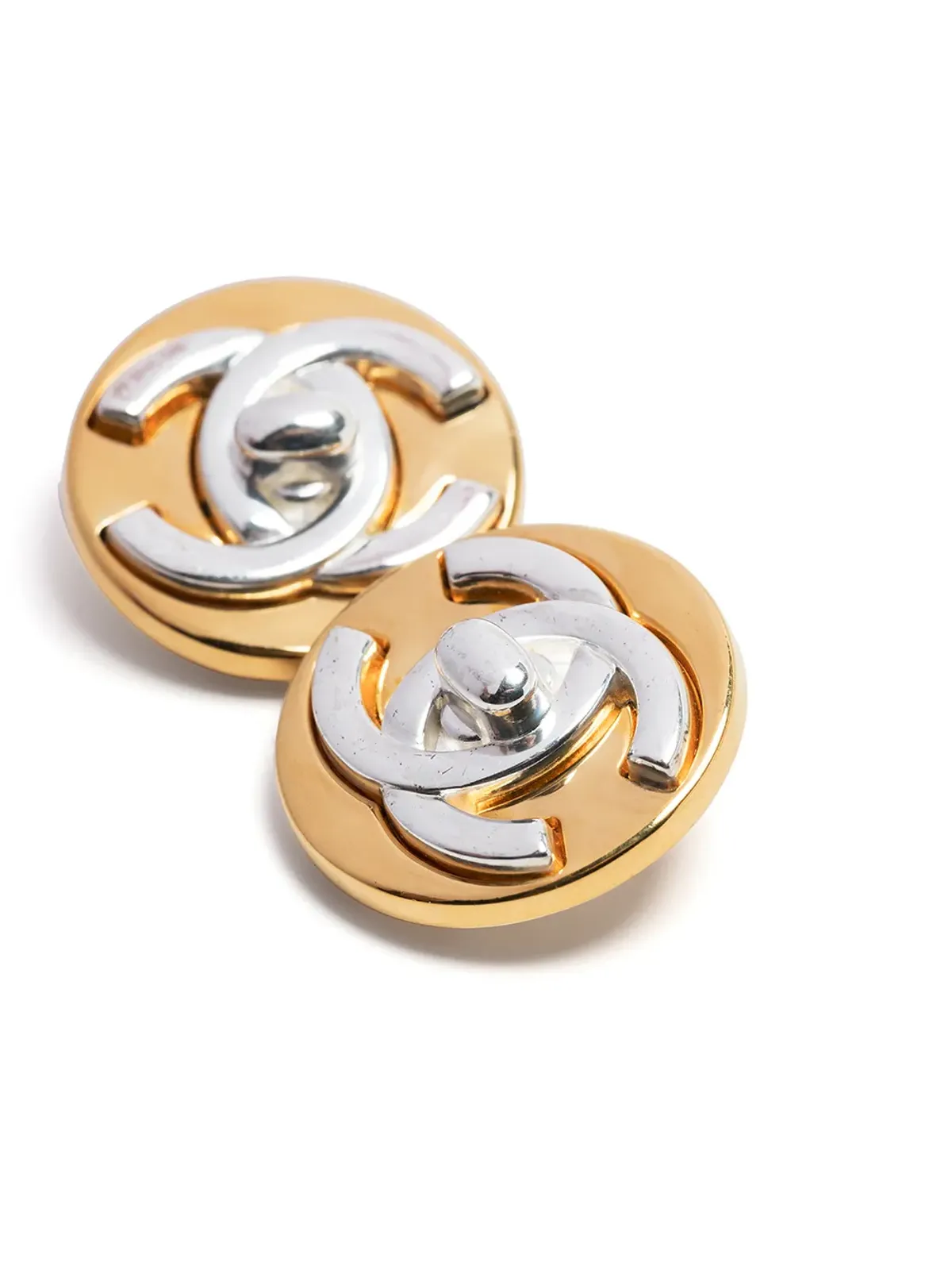 CHANEL Pre-Owned 1997 CC Turn-lock clip-on earrings - Gold - 画像3