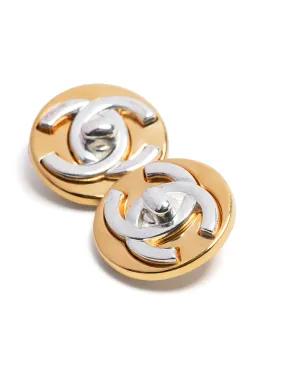 CHANEL Pre-Owned 1997 CC Turn-lock clip-on earrings - Gold - サムネイル3