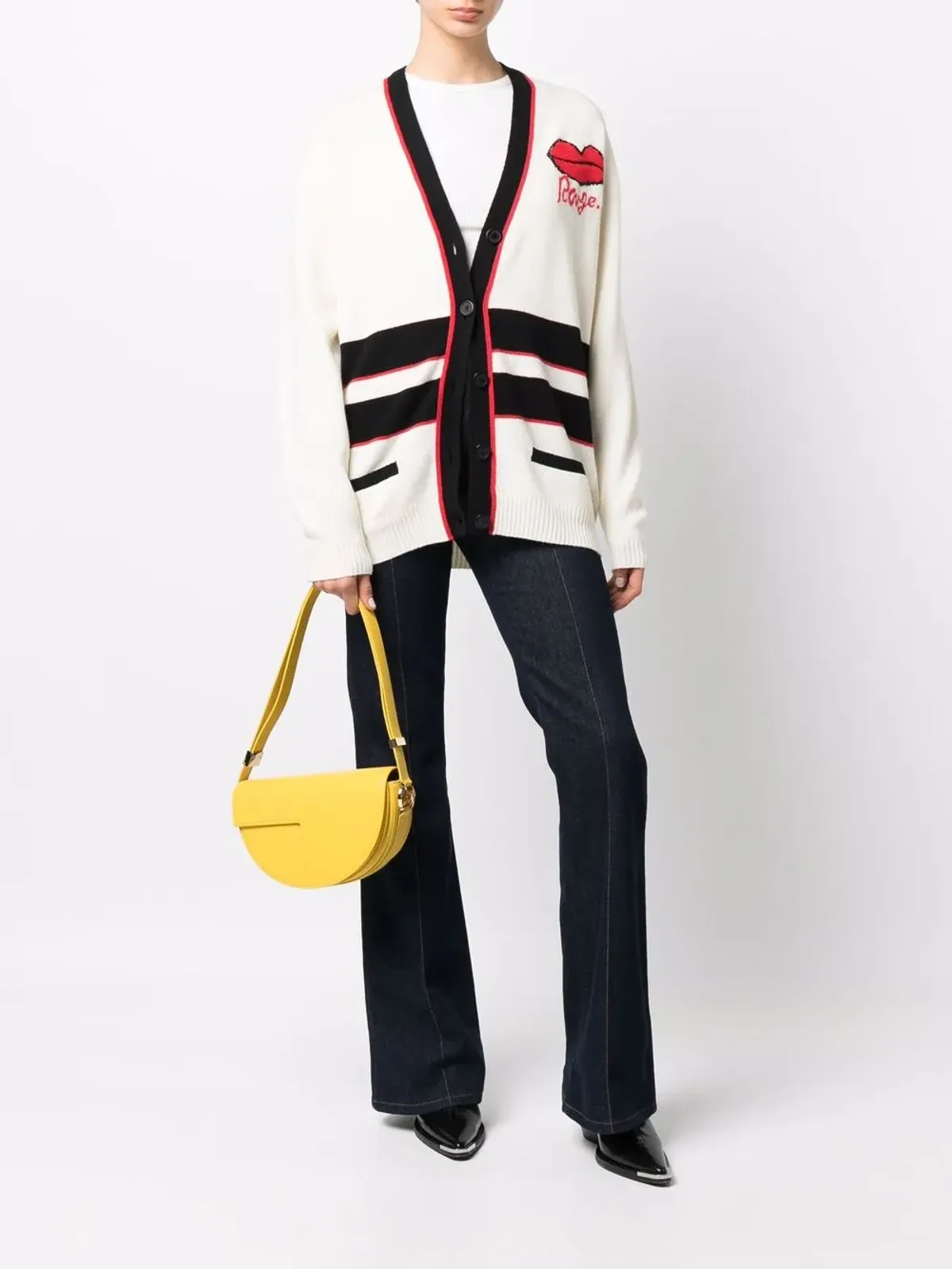 Sonia Rykiel ストライプトリム ロングカーディガン - 画像2