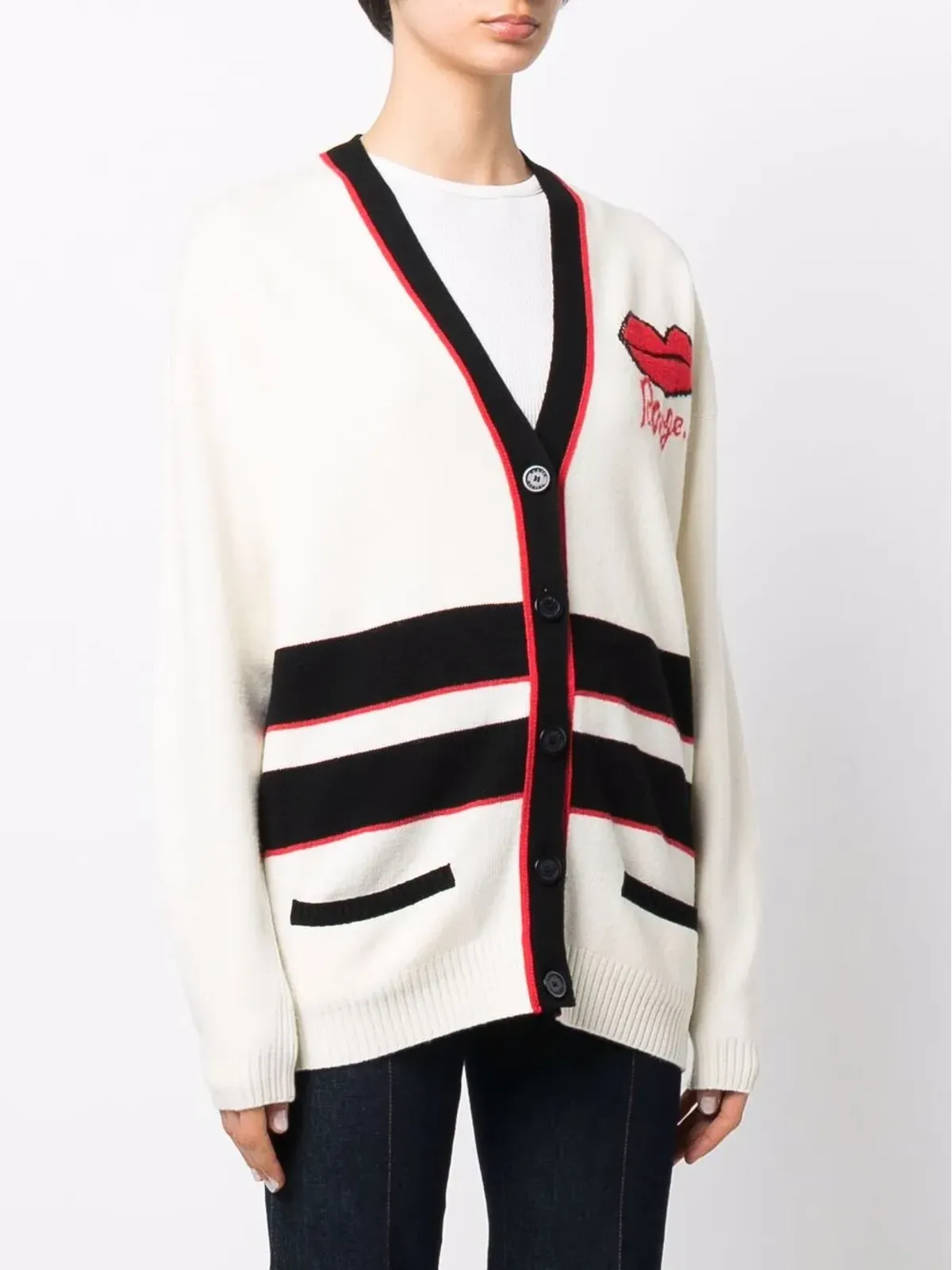 Sonia Rykiel ストライプトリム ロングカーディガン - 画像3