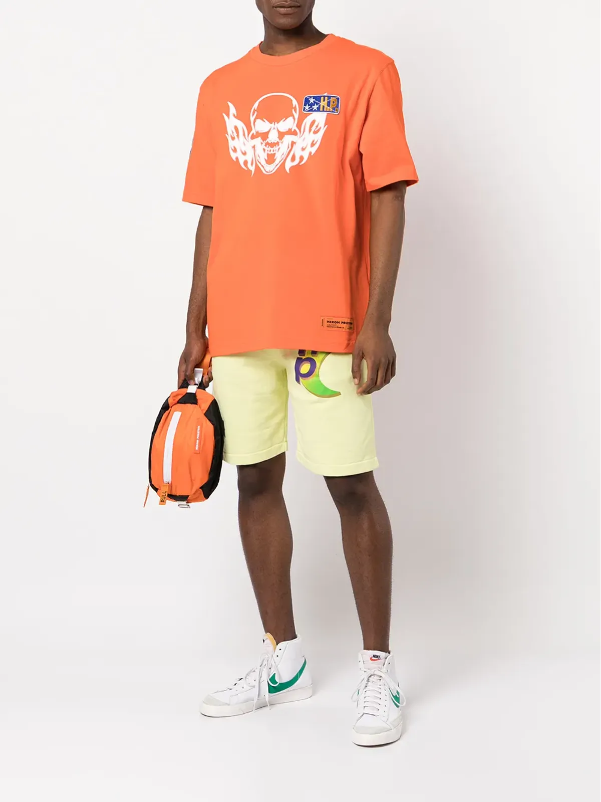 Heron Preston ロゴプリント・トラックショーツ イエロー - 画像2