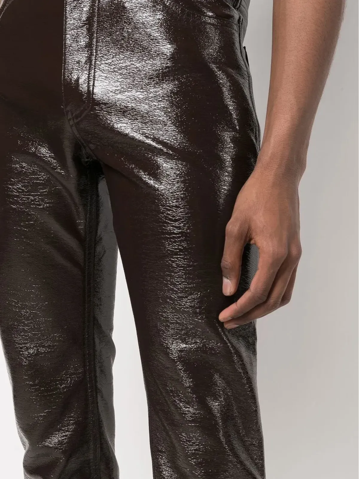 Courrèges Vinyl trousers - Brown - 画像5