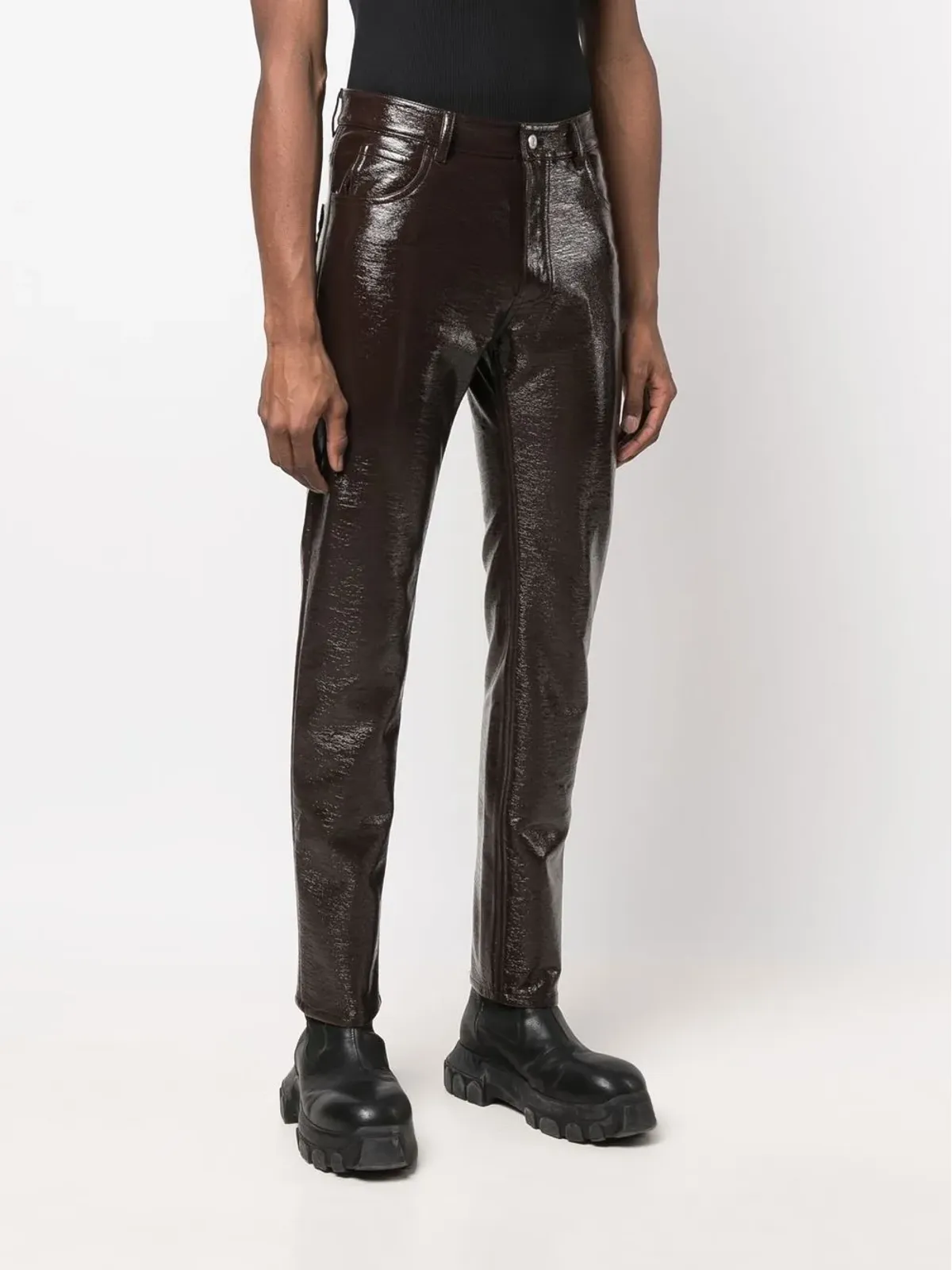 Courrèges Vinyl trousers - Brown - 画像3