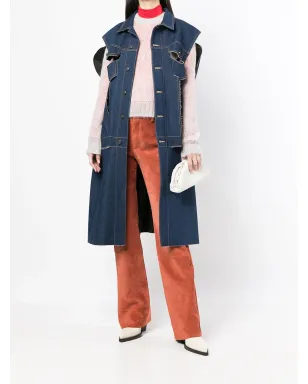 Maison Martin Margiela Pre-Owned ダメージ加工デニム ケープコート - サムネイル2