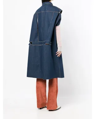 Maison Martin Margiela Pre-Owned ダメージ加工デニム ケープコート - サムネイル4