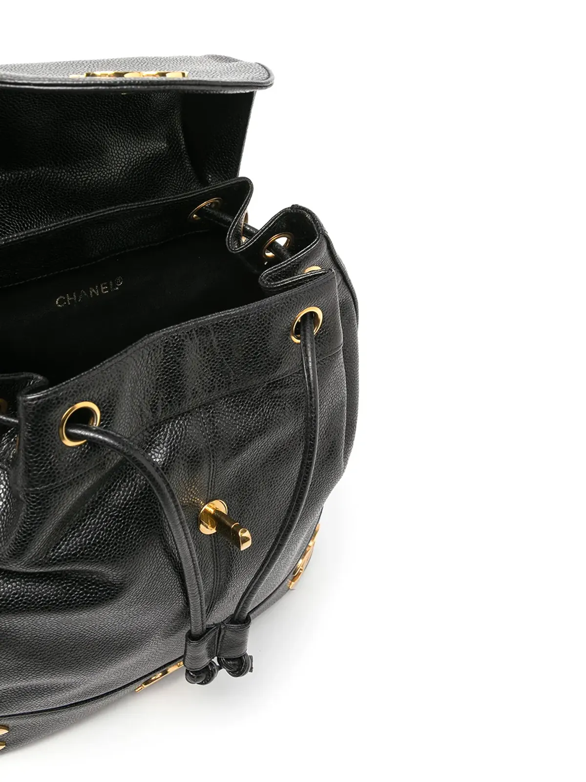 CHANEL Pre-Owned 1992 トリプルCC フラップバックパック - ブラック - 画像5