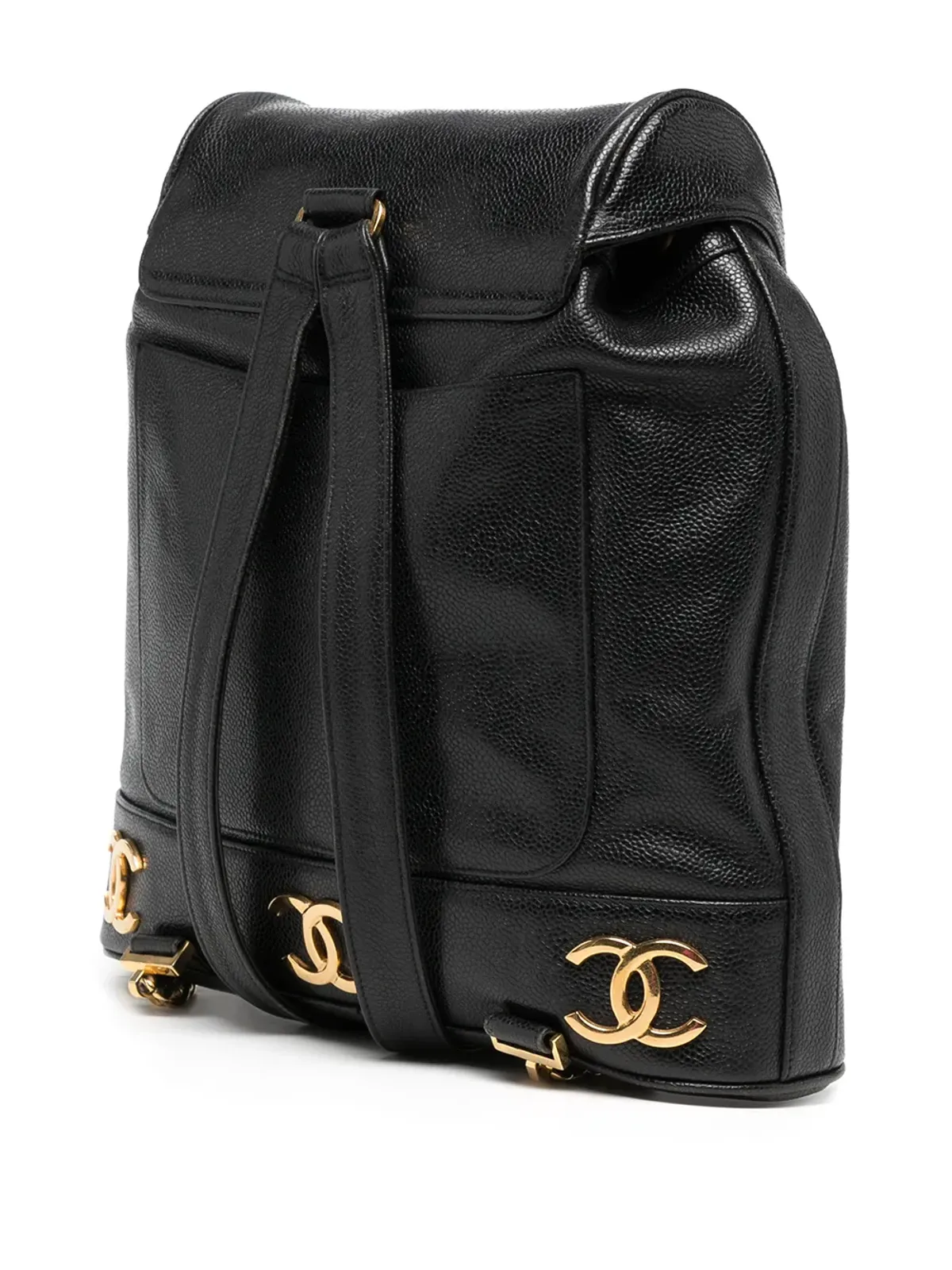 CHANEL Pre-Owned 1992 トリプルCC フラップバックパック - ブラック - 画像3