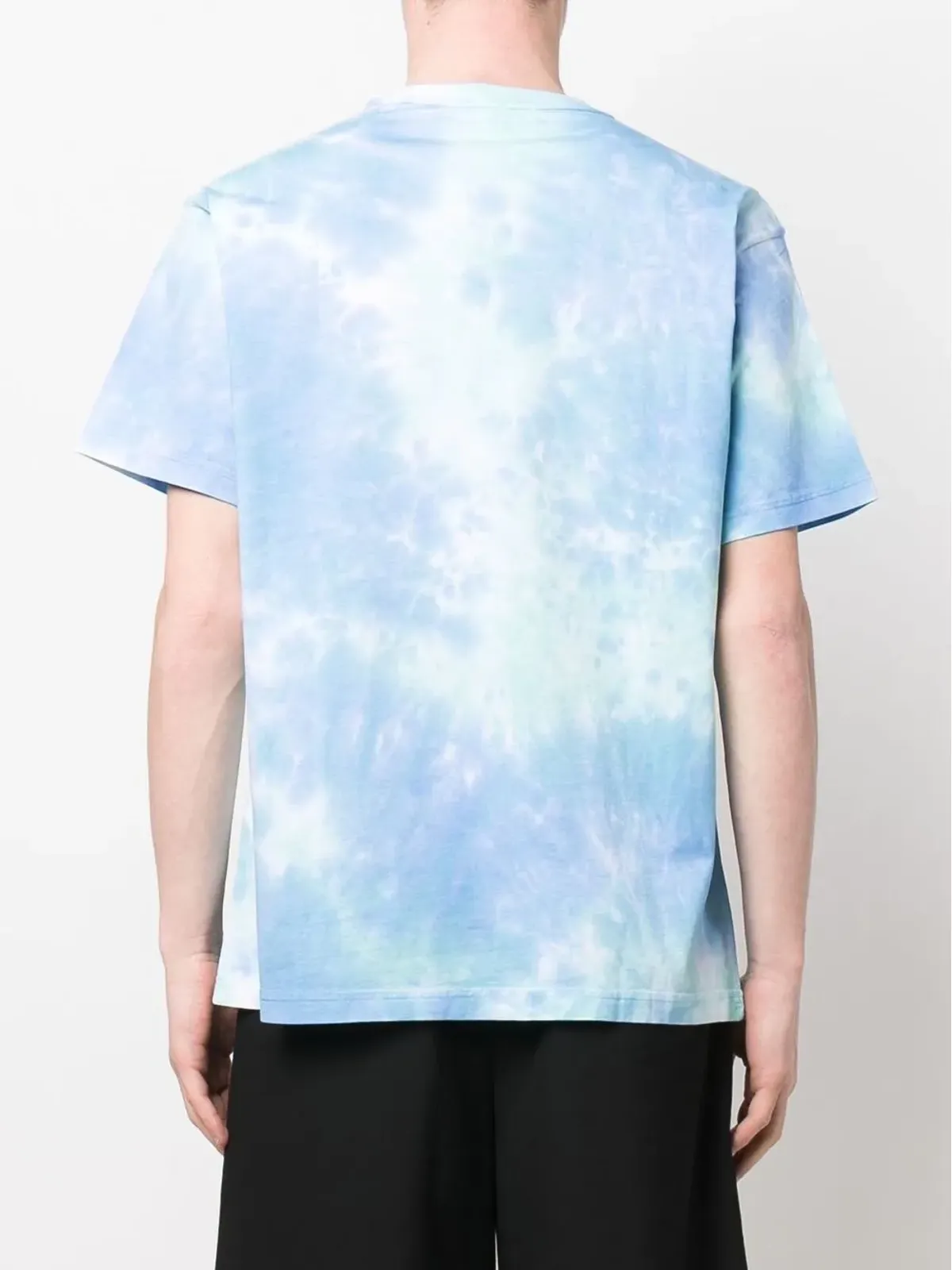 Versace Jeans Couture タイダイ柄スローガンプリントTシャツ ブルー - 画像4