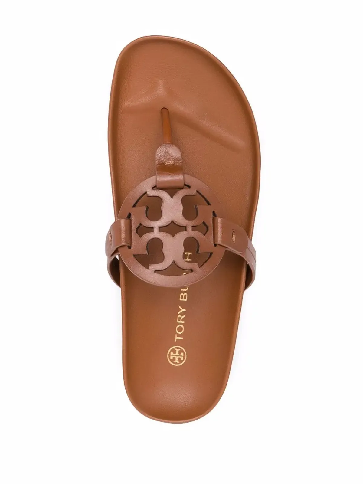 Tory Burch ロゴパッチサンダル ブラウン - 画像4