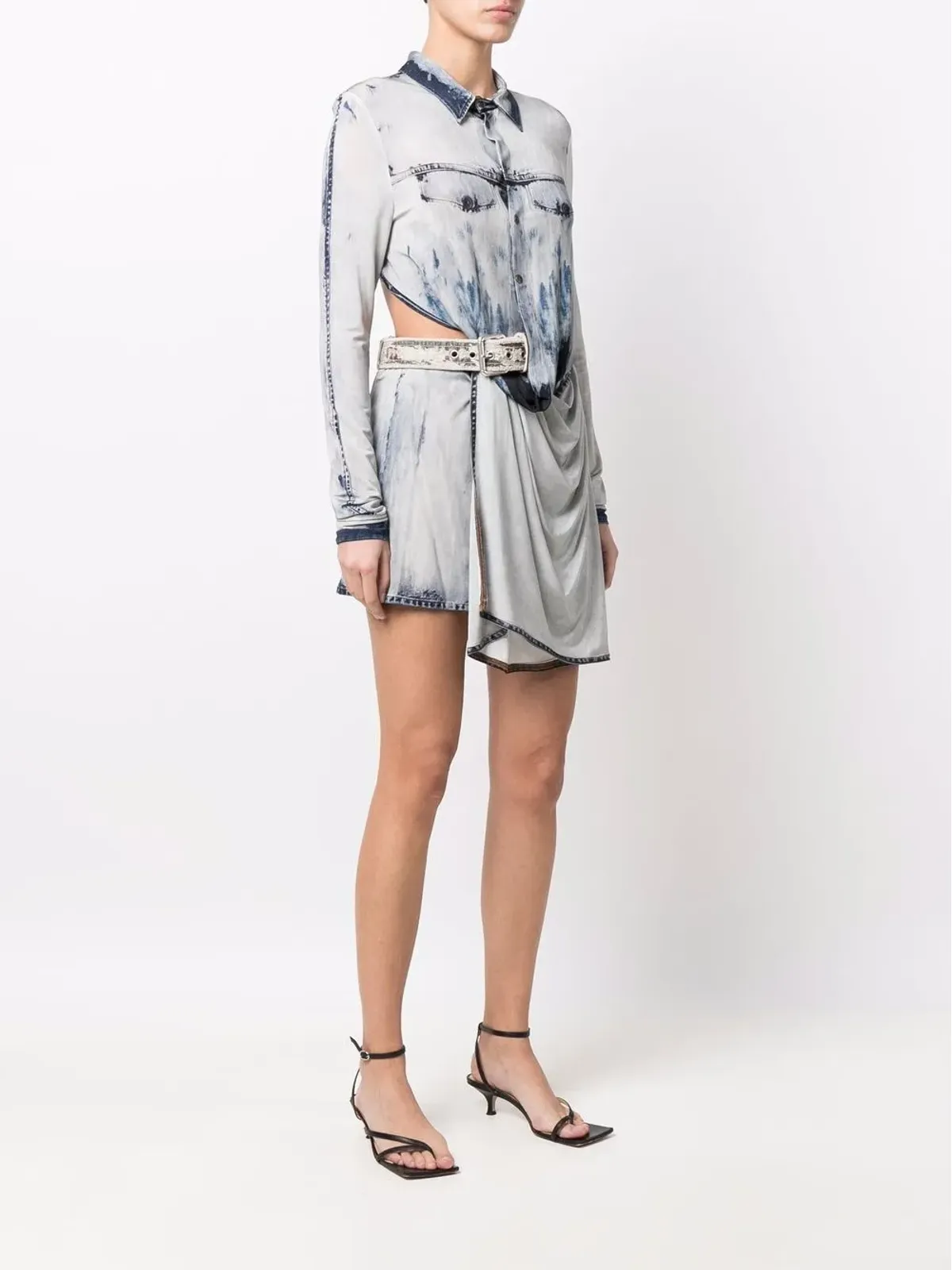 Diesel D-Hanne アシンメトリック デニム ドレス - 画像3