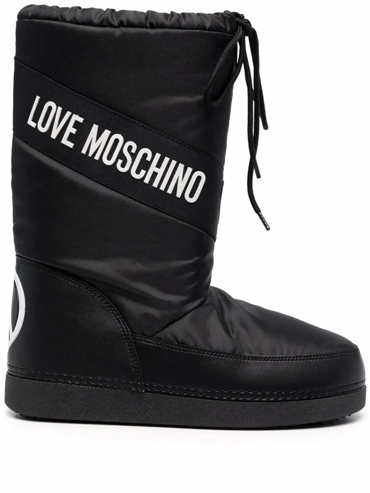 Love Moschino ロゴプリント レースアップブーツ - ブラック - 画像1