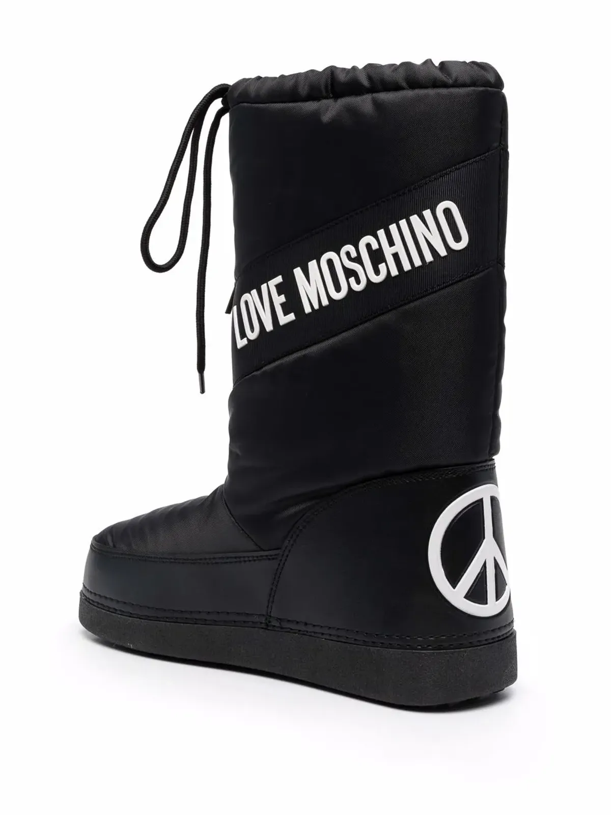 Love Moschino ロゴプリント レースアップブーツ - ブラック - 画像3